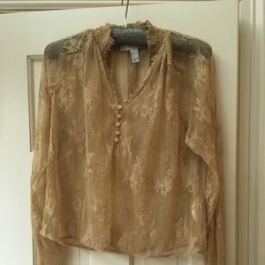 Vintage style Lace Blouse. Women’s small. Beige